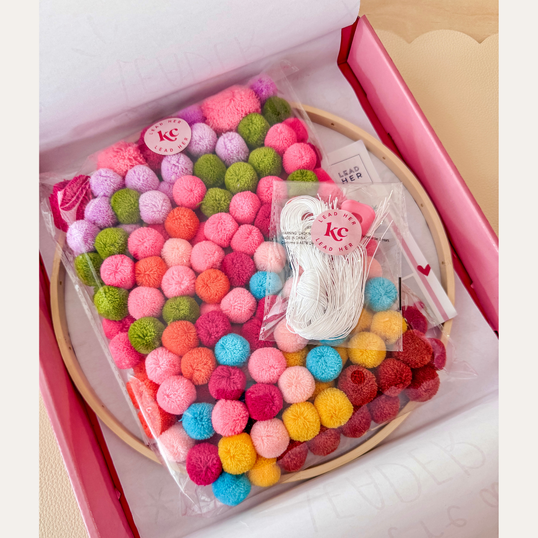Educational Toy Kids Craft Kit Pom Pom Mobile DIY Project STEM Learning Activity Room Decor Craft Homeschool Activity Creative Craft for Children 8 Year Old Gift