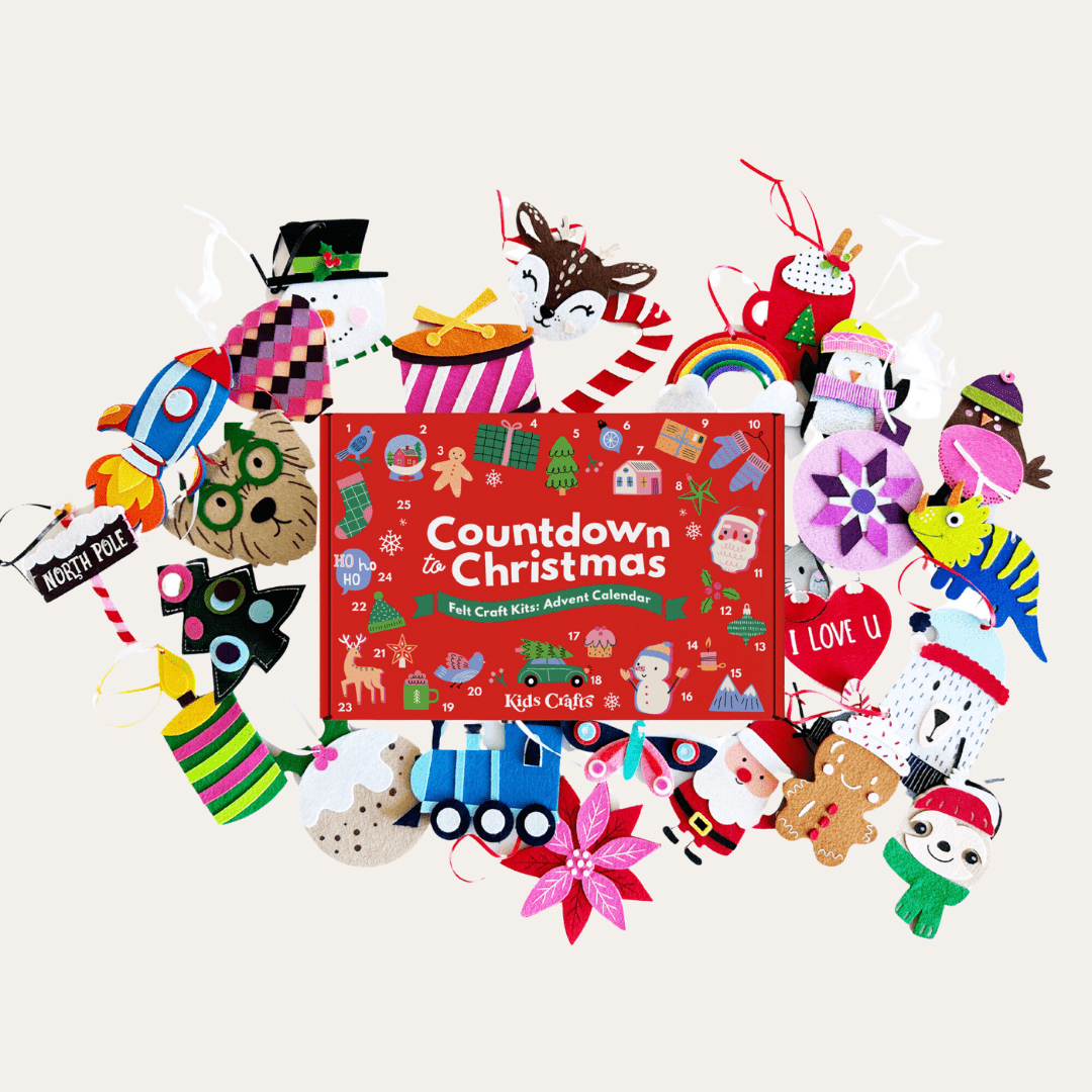 2024 Countdown to Christmas Felt Craft Kit Advent Calendar - Kids