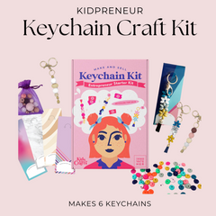 Kids Entrepreneurship Kit DIY Keychain Craft Set Educational Gift Children Craft Kit 8 Year Old Learn Earn Toy Business Skill Activity STEM Creativity Innovation Problem Solving Financial Literacy Confidence Building