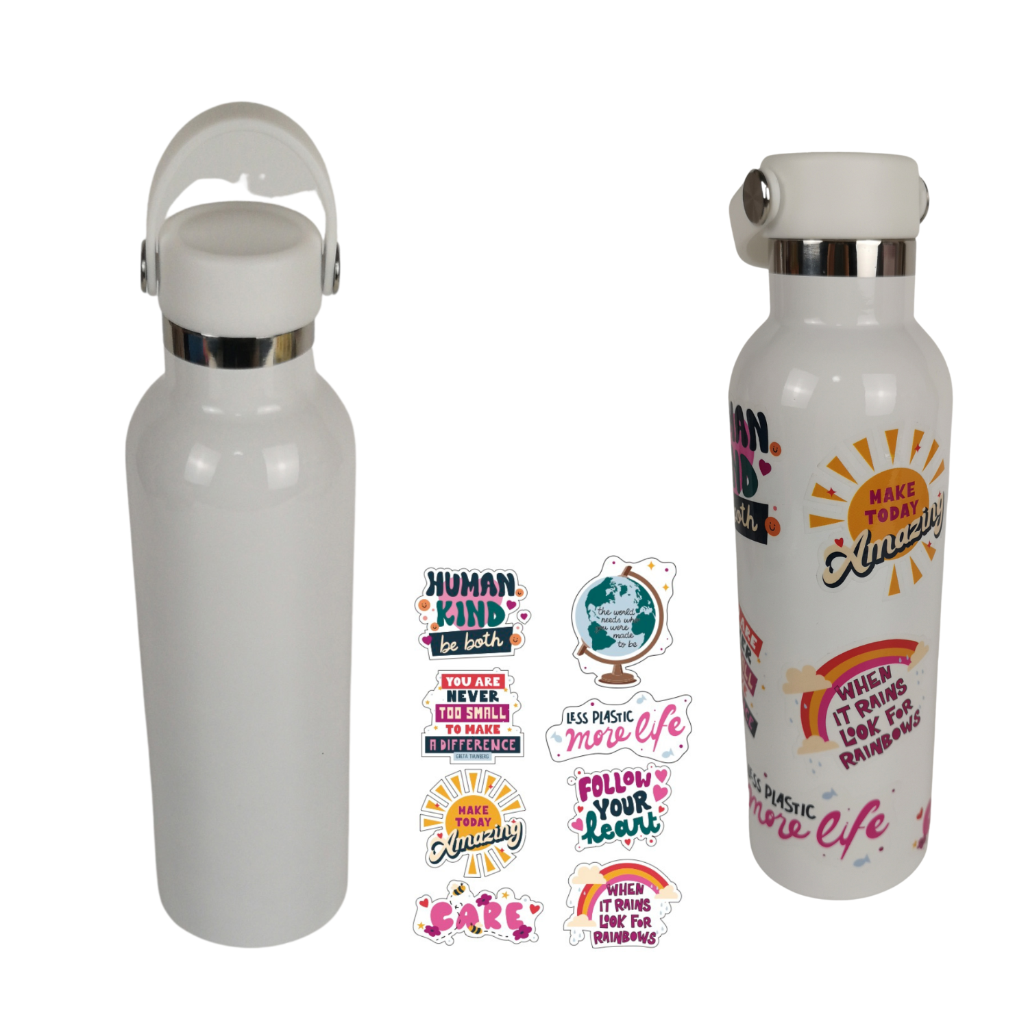 Care like Greta Eco-Friendly Stainless Steel Water Bottle & Sticker Kit